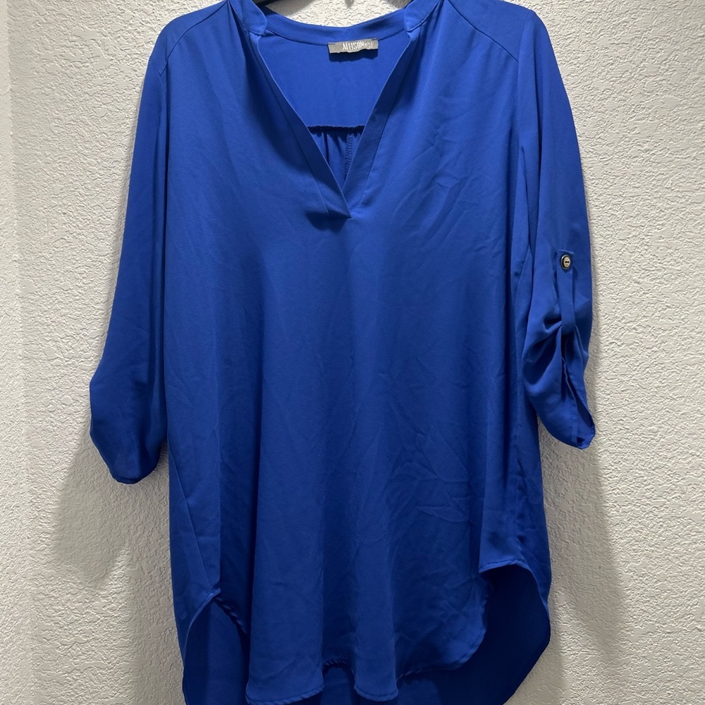 Allison Joy Royal Blue V-Neck Blouse